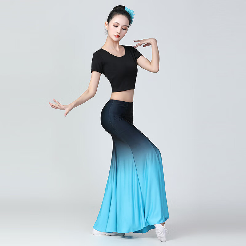 抒融傣族舞蹈服水之灵 傣族舞蹈服女演出服练功舞裙傣族孔雀舞蹈艺考
