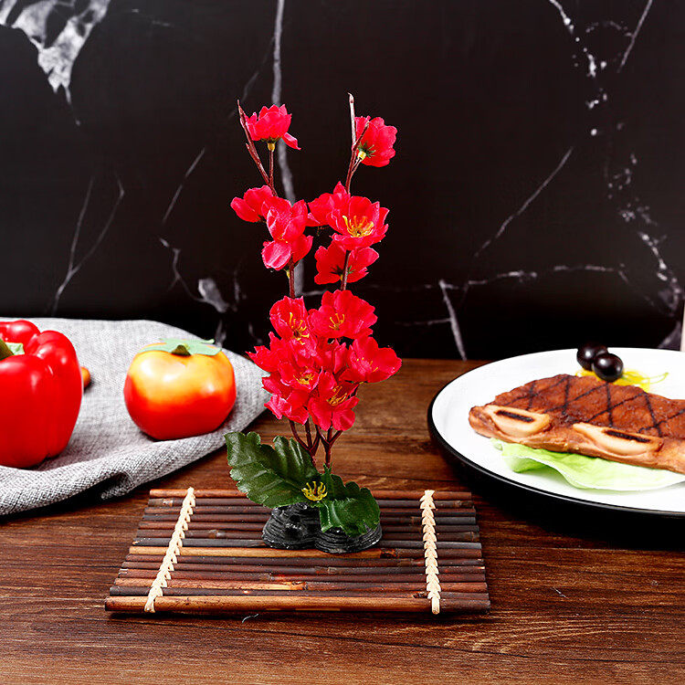 酒店餐厅刺身摆盘装饰花草围边点缀花拼盘创意盘饰仿