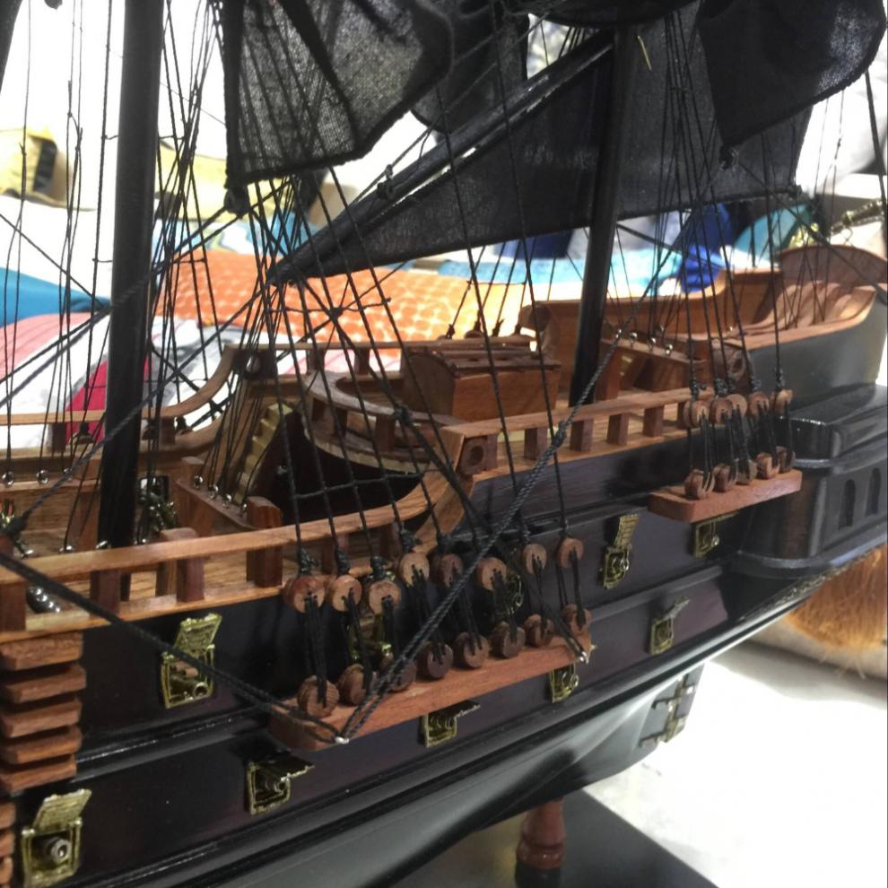 端午节礼品黑珍珠号加勒比海盗船模型工艺船仿真木船实木质帆船复古