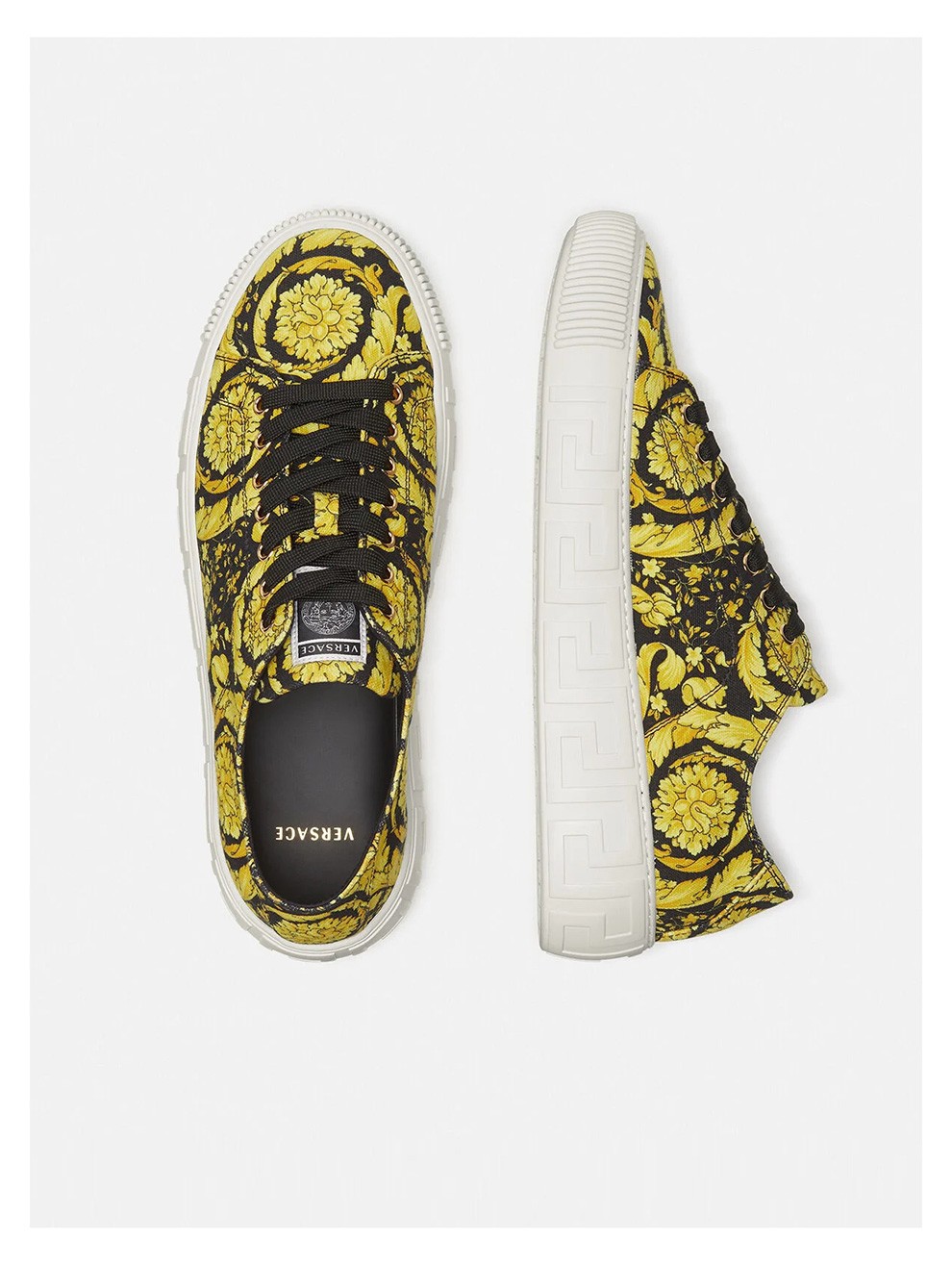 【中检鉴定】versace 范思哲男鞋 2022新款男士帆布巴洛克印花板鞋