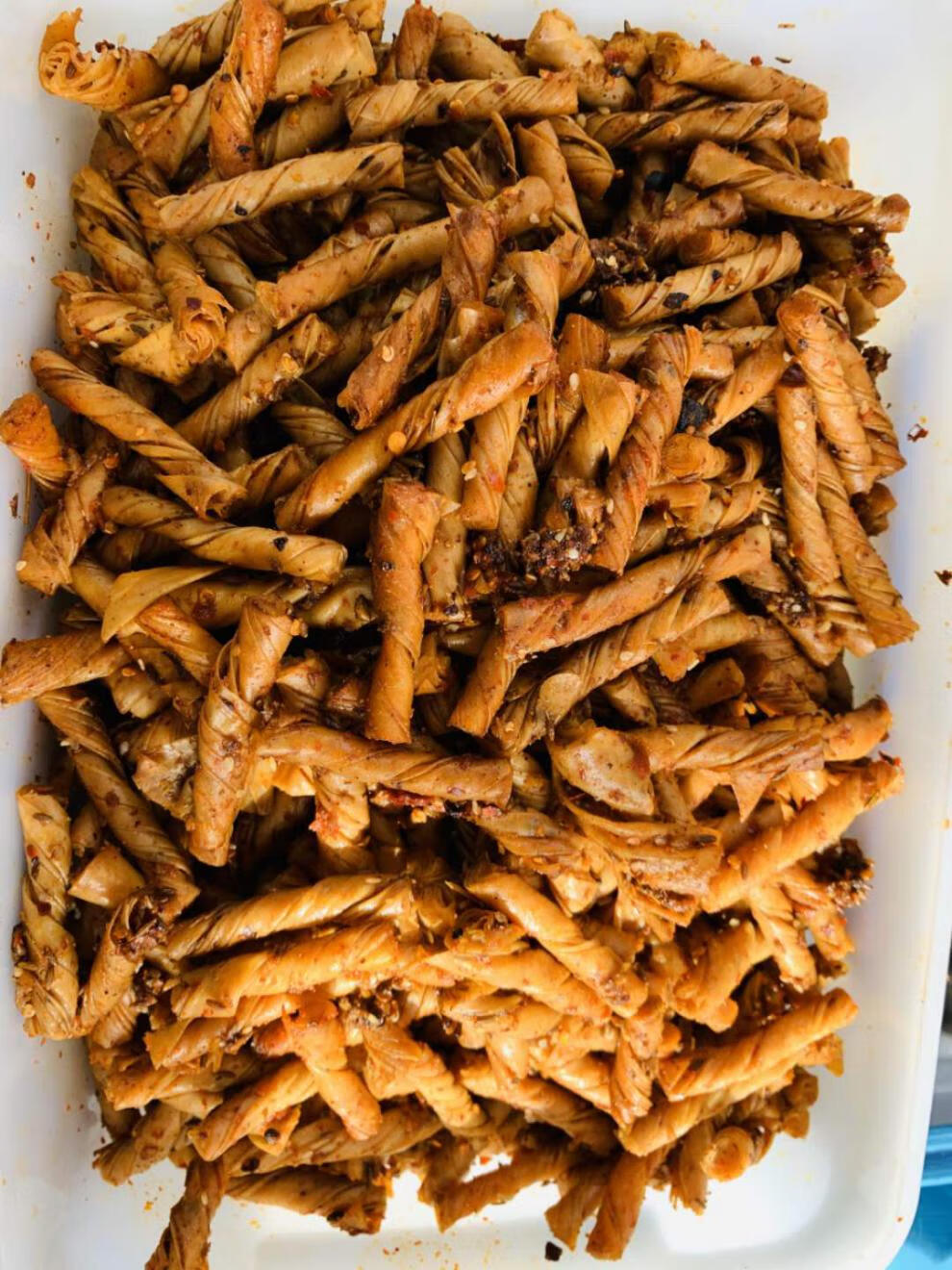 小豆筋 麻辣豆皮卷豆条网红手工辣条原料素牛排蛋白肉豆制品干货 豆筋