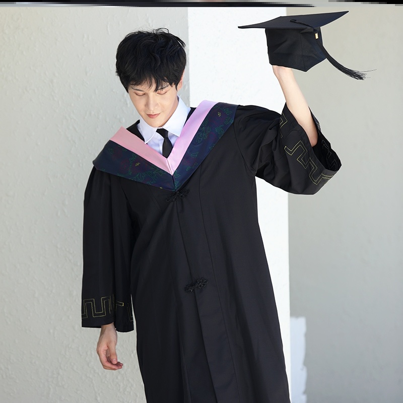 学士服本科硕士博士毕业照工学长袍连体学校摄影英式黑色设计管理文w
