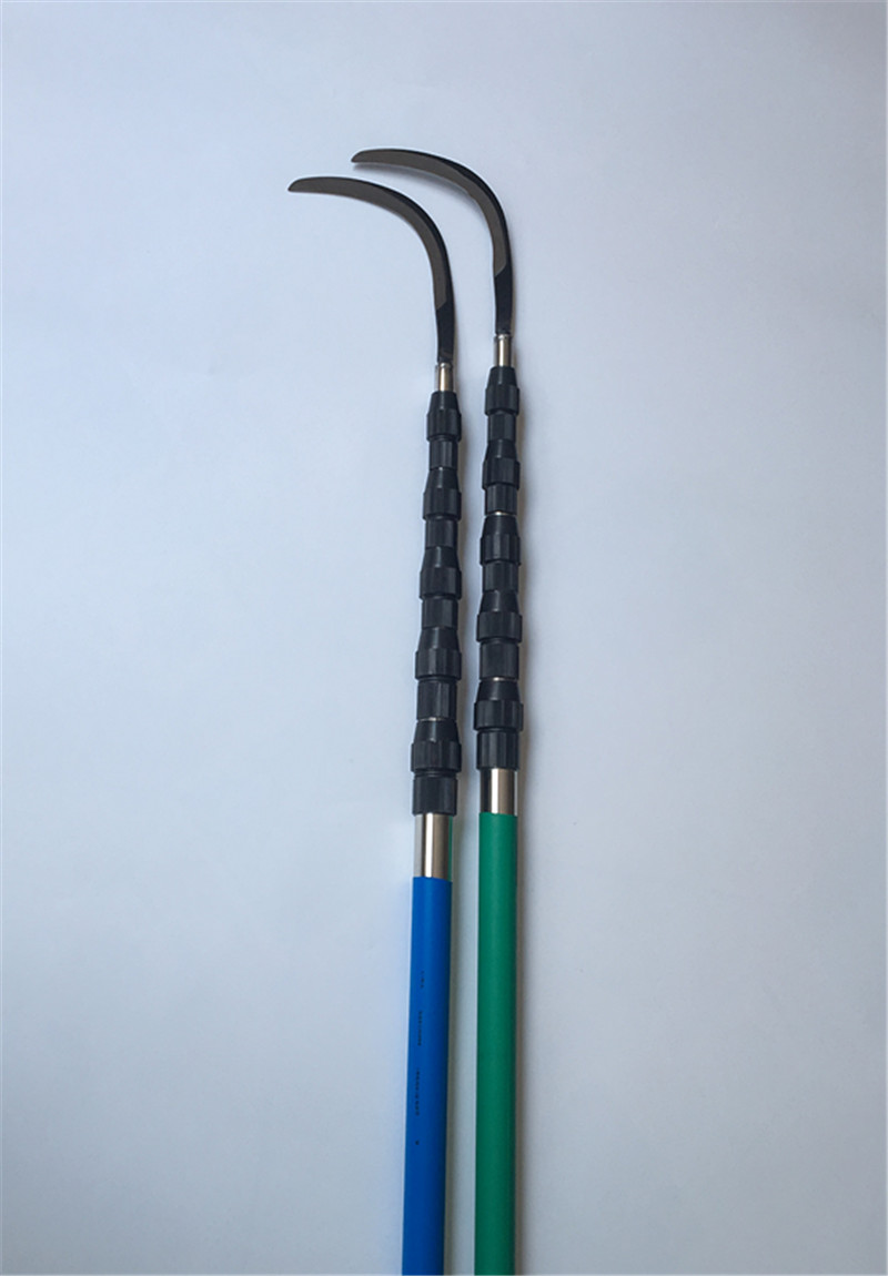 超轻加厚双锁铝合金割摘槟榔杆防电不锈钢槟榔刀12米6节伸缩杆 10米