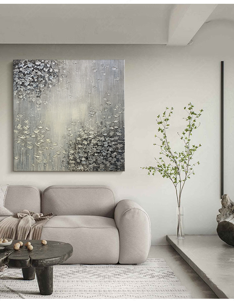 敏骏 轻奢高端纯手工油画定制入户玄关抽象装饰画北欧轻奢金箔挂画