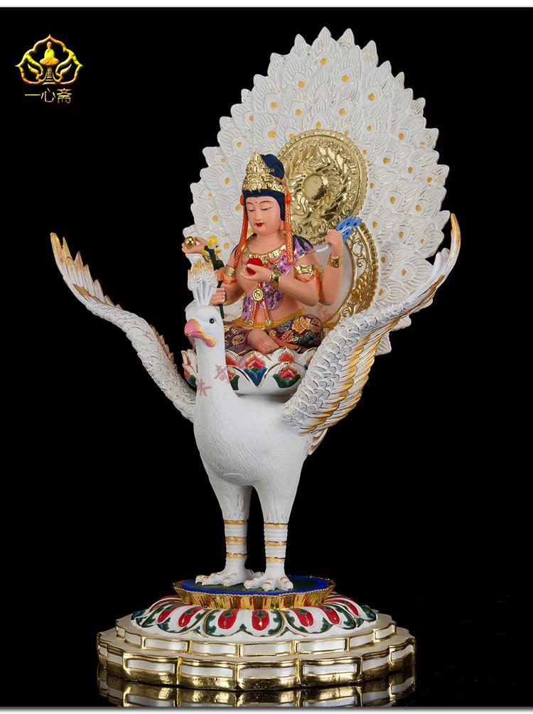 2022新款孔雀明王佛像树脂金刚佛母大明王护世金刚密宗佛像家用寺庙