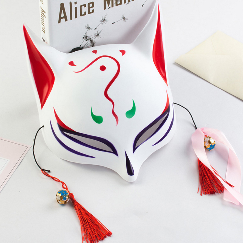 阴阳师发光面具 离人愁狐妖半脸动漫led荧光万圣节狐仙美女cos道具