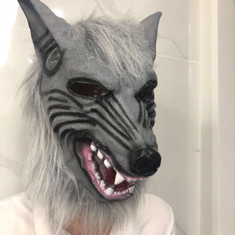 大头套 狼人杀面具狼头狼手动物头套面具万圣节化妆舞会抖音派对演出