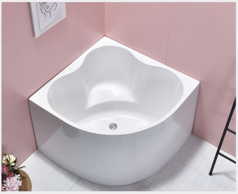 小浴缸坐式浴缸 陶瓷浴缸 浴池简易日式独立迷你亚克力大容量三角形