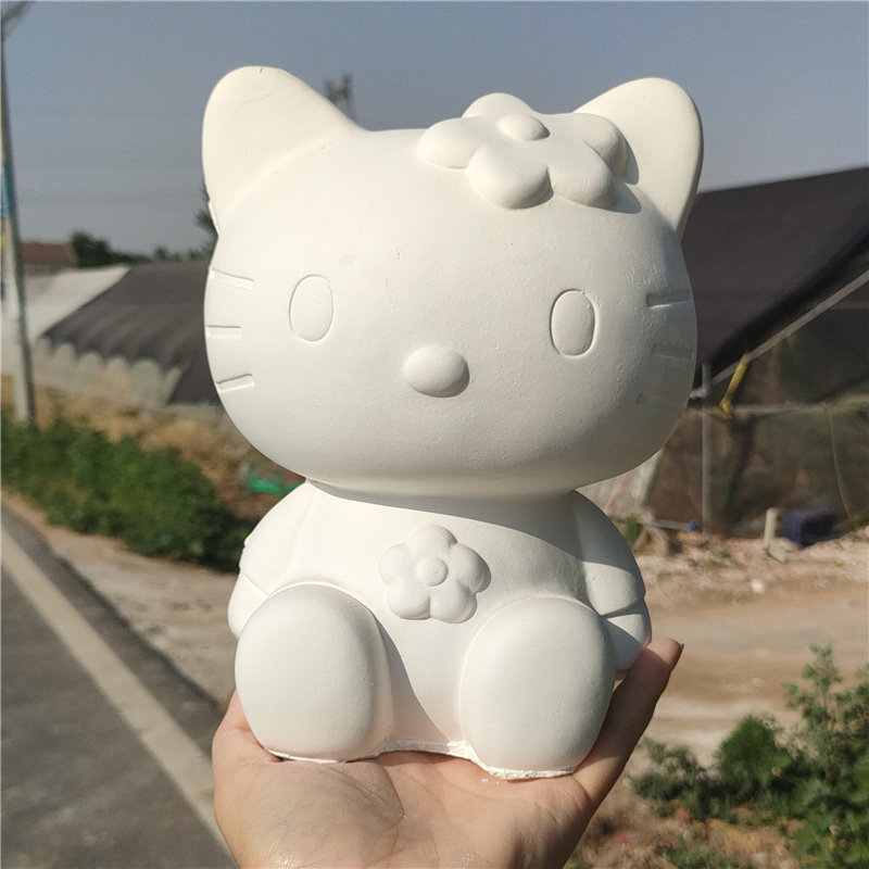 大号真石膏娃娃涂色白胚史迪仔公仔彩绘 kitty猫皮卡丘儿童涂鸦批