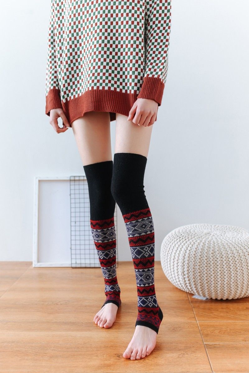 禾佳成 高筒女过膝春显瘦加长护腿袜护膝靴套长筒踩脚袜筒 深灰 踩脚