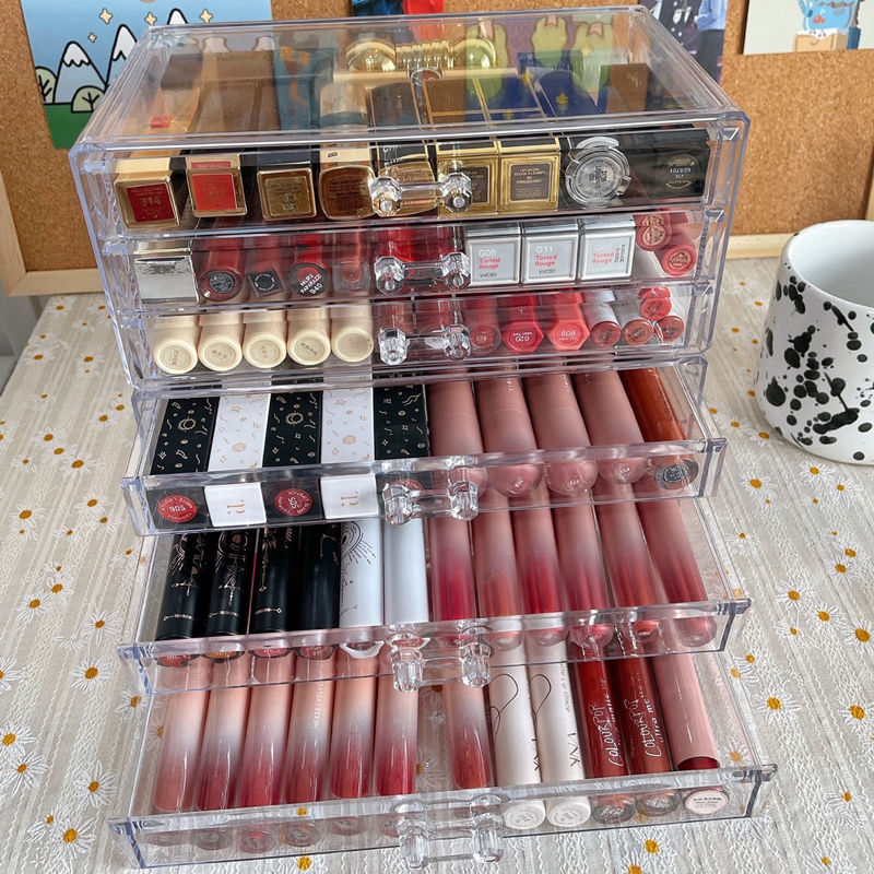 彩妆眼影唇釉化妆品 大号三层口红唇釉收纳盒 可叠加【图片 价格 品牌