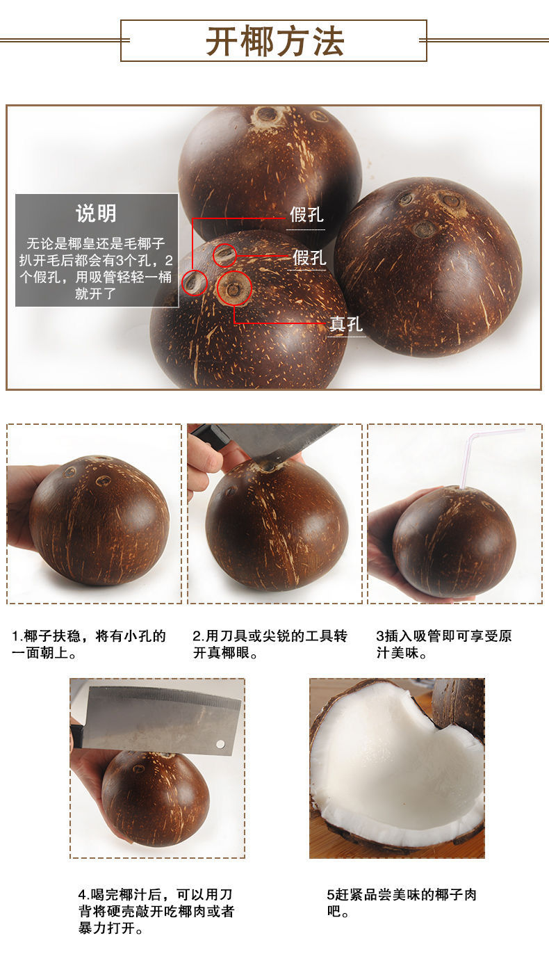 海南牛奶椰皇去皮老椰子新鲜当季水果椰汁煲鸡汤 8个椰皇(中果)整箱9