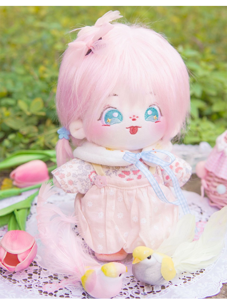 棉花娃娃公仔20cm裸娃炸毛女孩难哄厘米人形玩偶生日礼物 奶卷翰裸娃