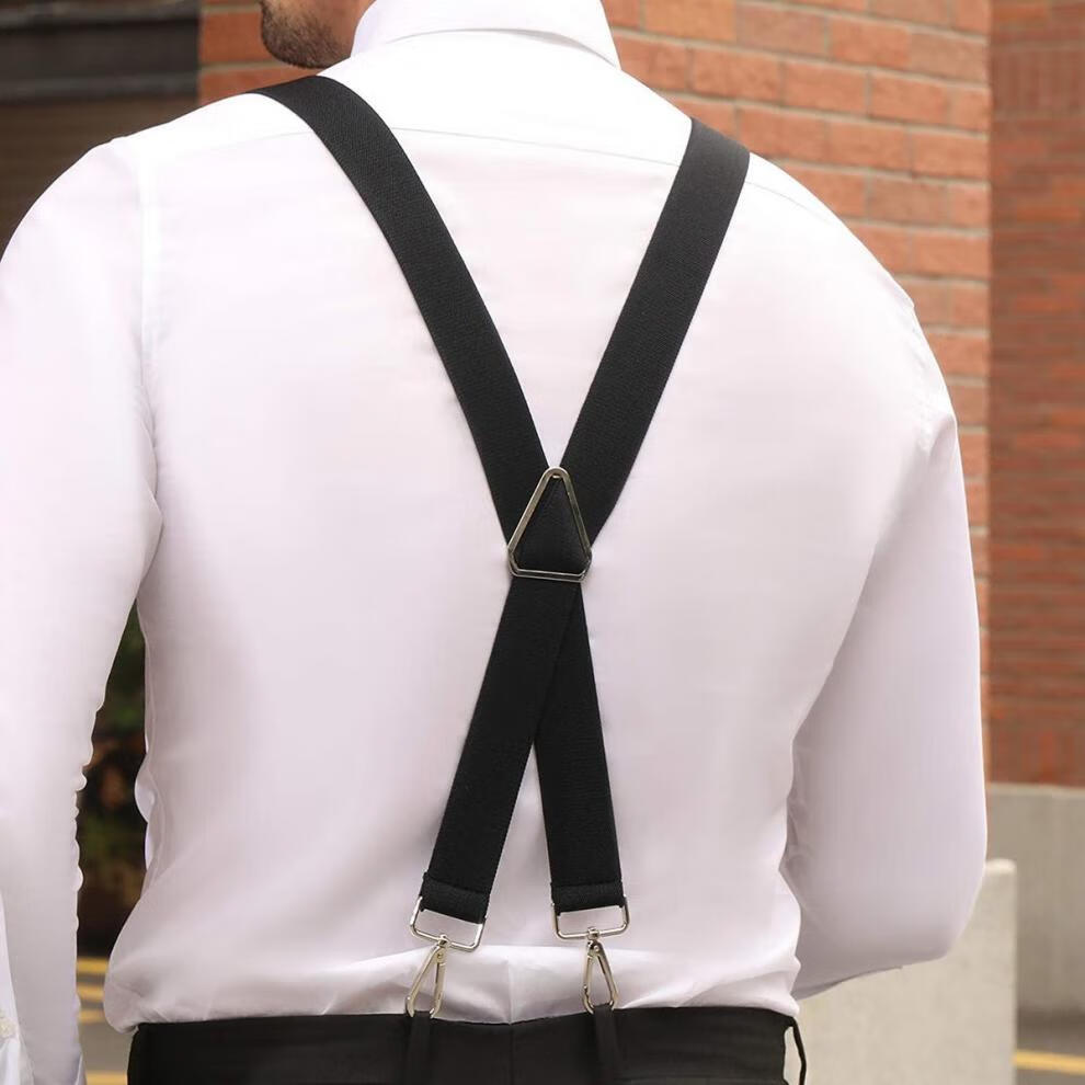熹卡龙新品背带男男士钩勾扣吊钩挂扣背带夹吊带加长西裤背带成人老人
