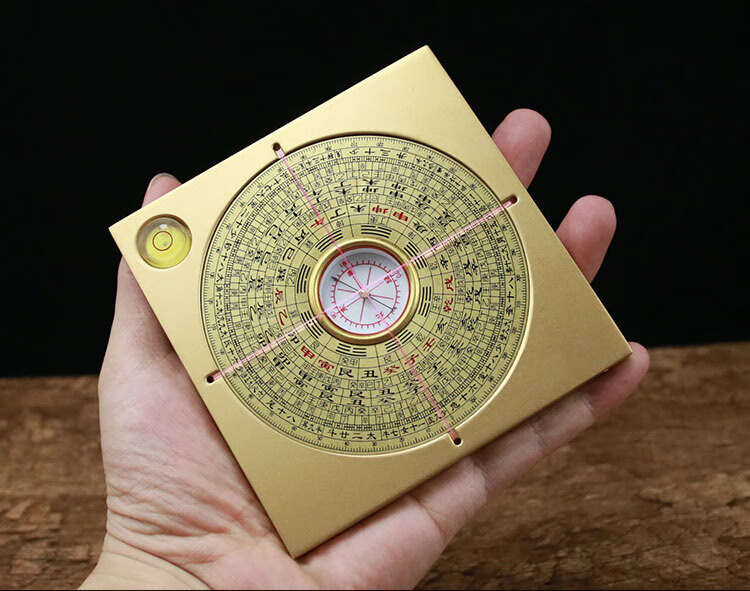实心纯铜罗盘风水盘高精度随身携带迷你小号全自动奇门遁甲大八卦三元