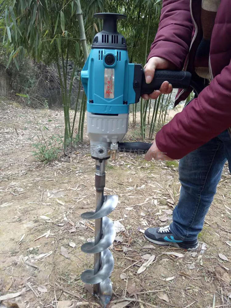 百漾大功率电动地钻机挖坑机打孔机大棚果树施肥葡萄猕猴桃钻洞种植机