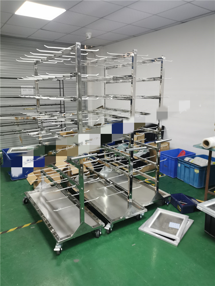 薰然smt挂料车pcb贴片料盘架全不锈钢可拆装厂家可定制 双面50挂 底盘