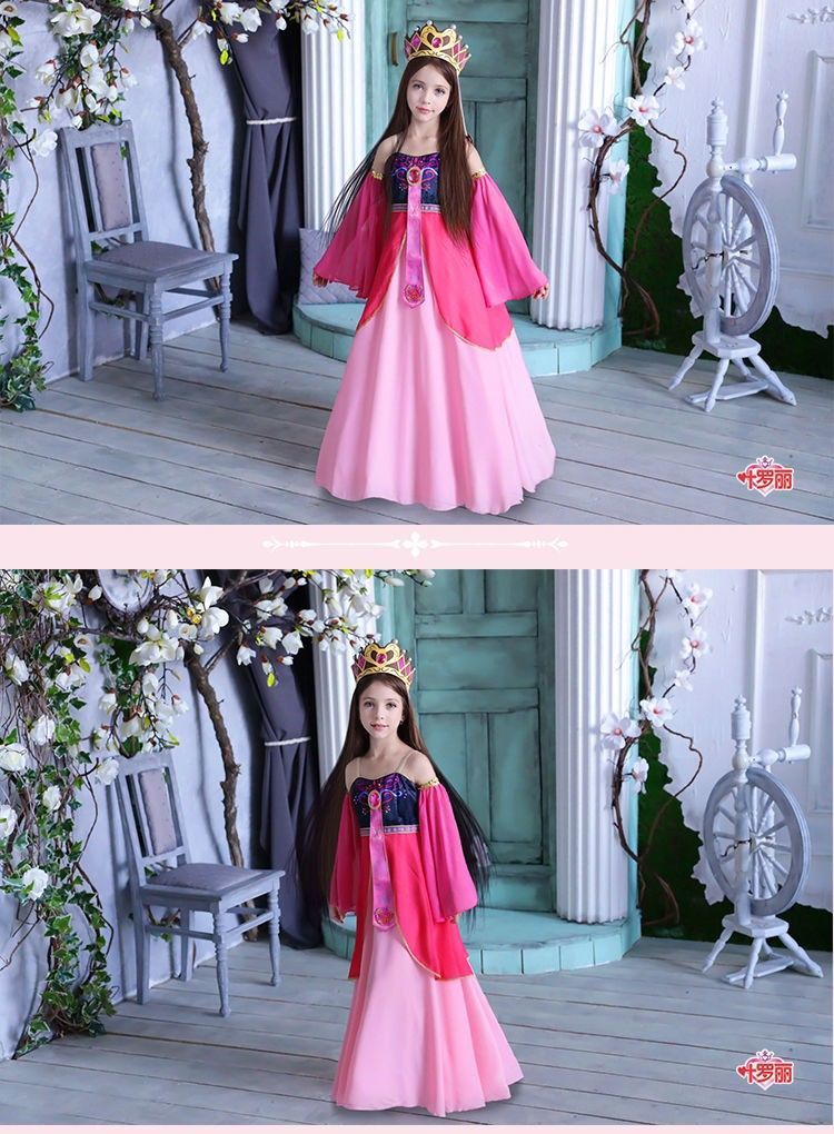 叶罗丽公主裙精灵梦娃娃衣服儿童真人裙子冰灵公主的衣服演出服装