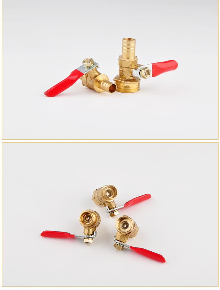 铜球阀红柄宝塔放水放气水管软管小球阀开关阀门水龙头1-2-3-4分 3分