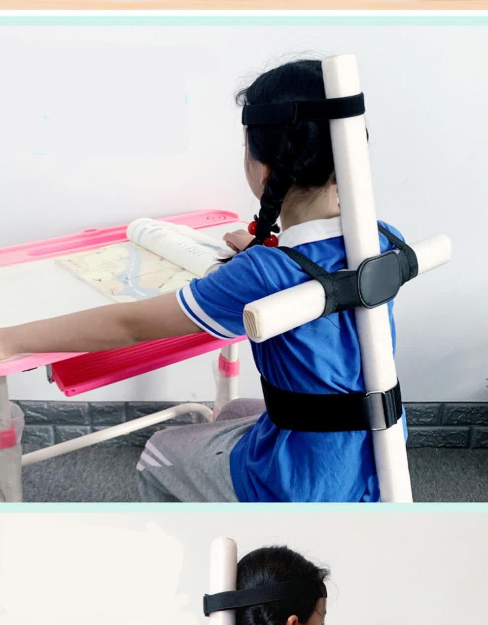 驼背神器儿童学生写作业纠正坐姿十字架木架 体重:46-90 斤军姿架