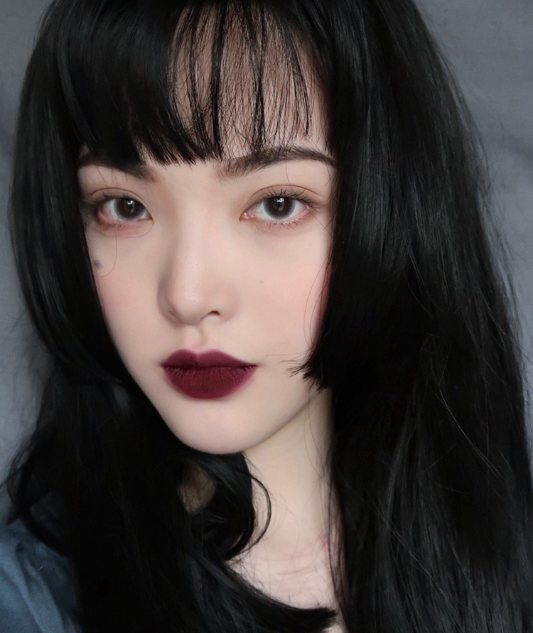 伊夏vibely/薇比莉黑红色口红深色系中毒色吸血鬼暗红色暗黑系黑色