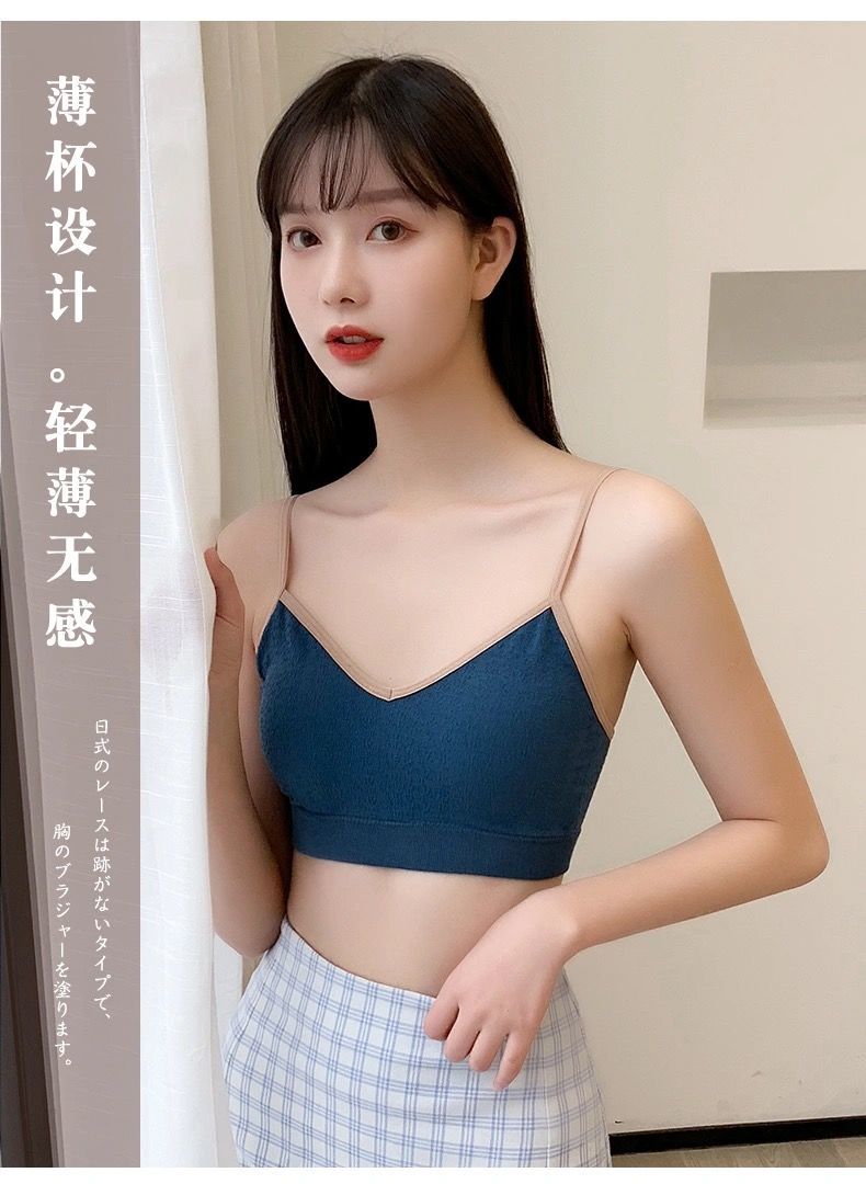 悠曼娅小背心成人女生内衣少女文胸高中生青春期胸罩带胸垫运动裹胸防