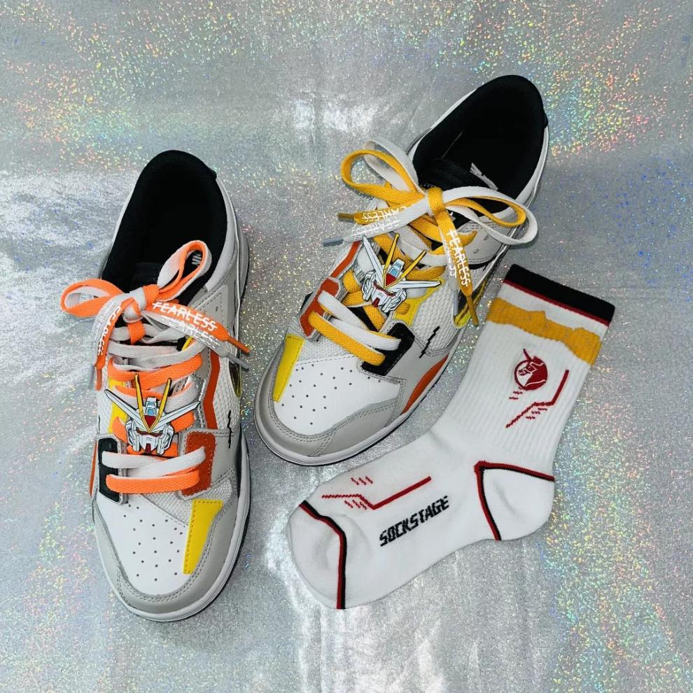 适配dunk scrap the mighty swoosh白灰黑af1空军一号m2k鞋带 黑底