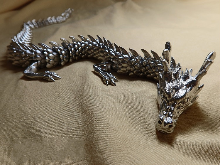 中国龙金属龙模型3d打印关节可动摆件玩具精美礼品 中龙31cm【图片