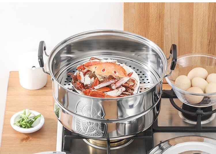 爱仕达加厚不锈钢2层大号蒸锅双层二层汤锅30cm-40cm蒸馍锅蒸鱼锅 超