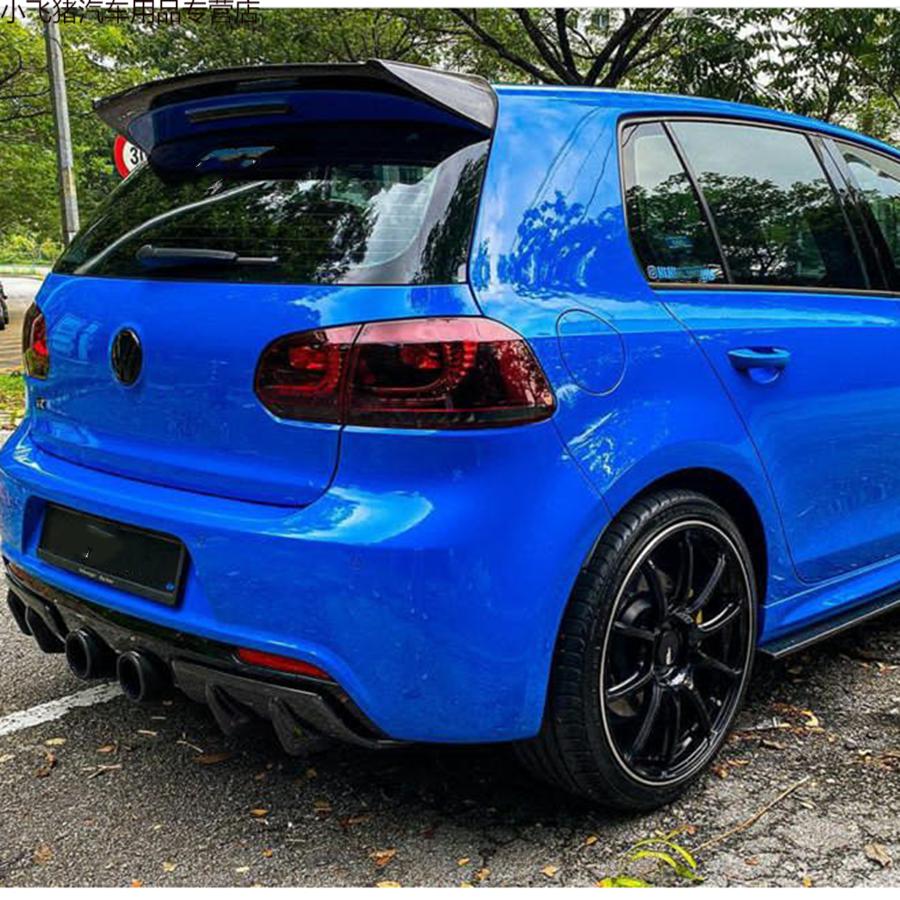 适用于大众高尔夫6gtir20改装机器人款碳纤维尾翼免打孔定风翼顶翼扰