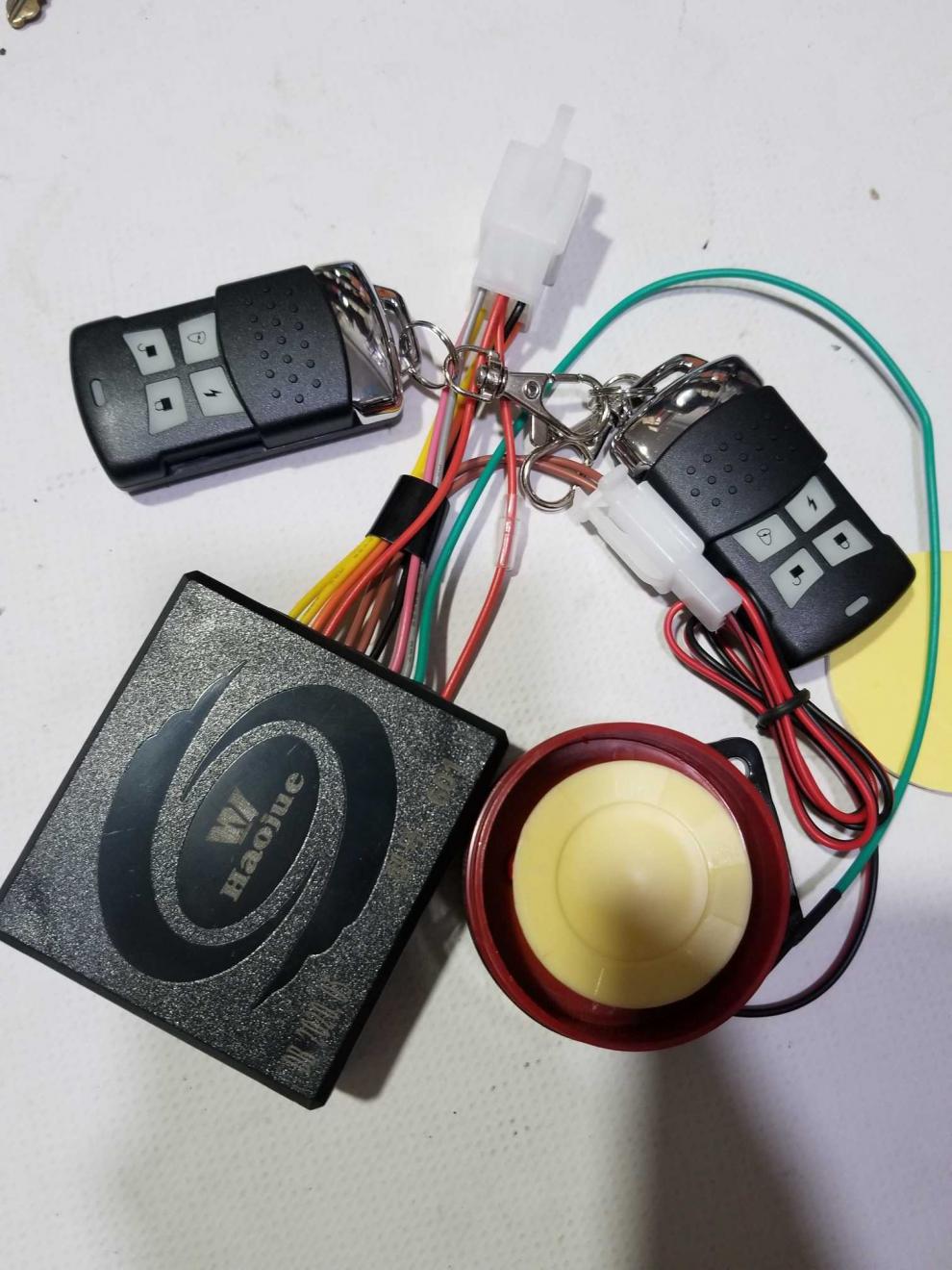 豪爵摩托车防盗器报警器12v太子踏板车配件通用 豪爵防盗器【图片