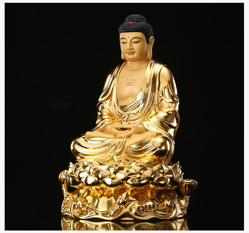 台湾铜贴金释迦牟尼佛像如来佛祖三宝佛像摆件 24寸药师佛(高60公分)