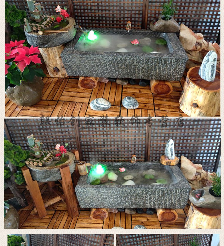 vakada 养鱼石槽猪槽马槽庭院大水槽鱼缸老石槽牛槽鱼缸老旧青石流水