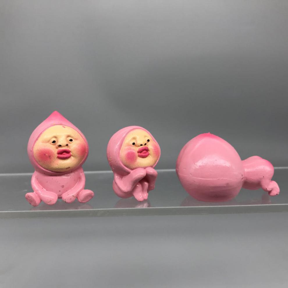 抓屁桃玩具日本屁桃君农场精灵烘焙情景蛋糕装饰贱萌蘑菇人摆件猥琐
