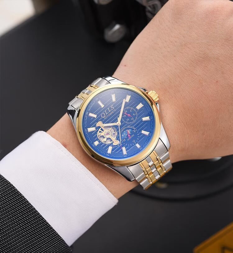 同款瑞士名表qlls/奇洛时正品男士机械表全自动腕表镂空防水镂空初拥