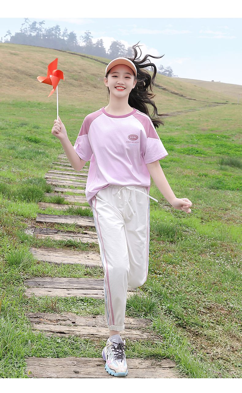 初中生女装夏季套装夏季初中生套装女运动休闲时尚学生两件套少女装