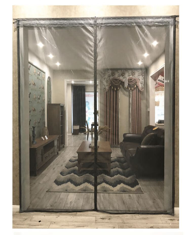 夏天防蚊蝇门帘子免打孔纱门自粘磁铁大门防苍蝇的通风夏天防蚊子门帘