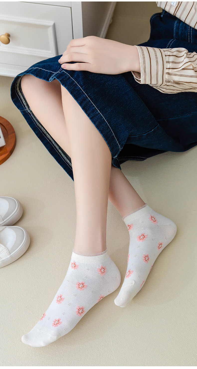 袜子女士短袜春夏季薄款ins潮网红可爱日系低帮白色女袜浅口船袜 女