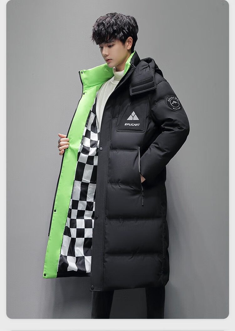 雪中飞(snowflying) 雪中飞羽绒服男士秋冬连帽过膝中长款外套时尚