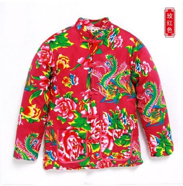 奥茨嘉【】东北大花袄男女农村东北大花布丝绵棉衣棉袄棉花袄子 妈妈