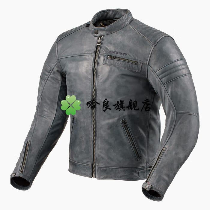 revit浮躁复古皮衣摩托车皮夹克机车服赛车骑行服四季男款休闲蓝色46