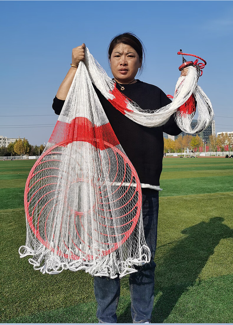 大力马线圆盘撒网手抛网飞盘式编织渔网捕鱼网旋网撒鱼网甩鱼神器