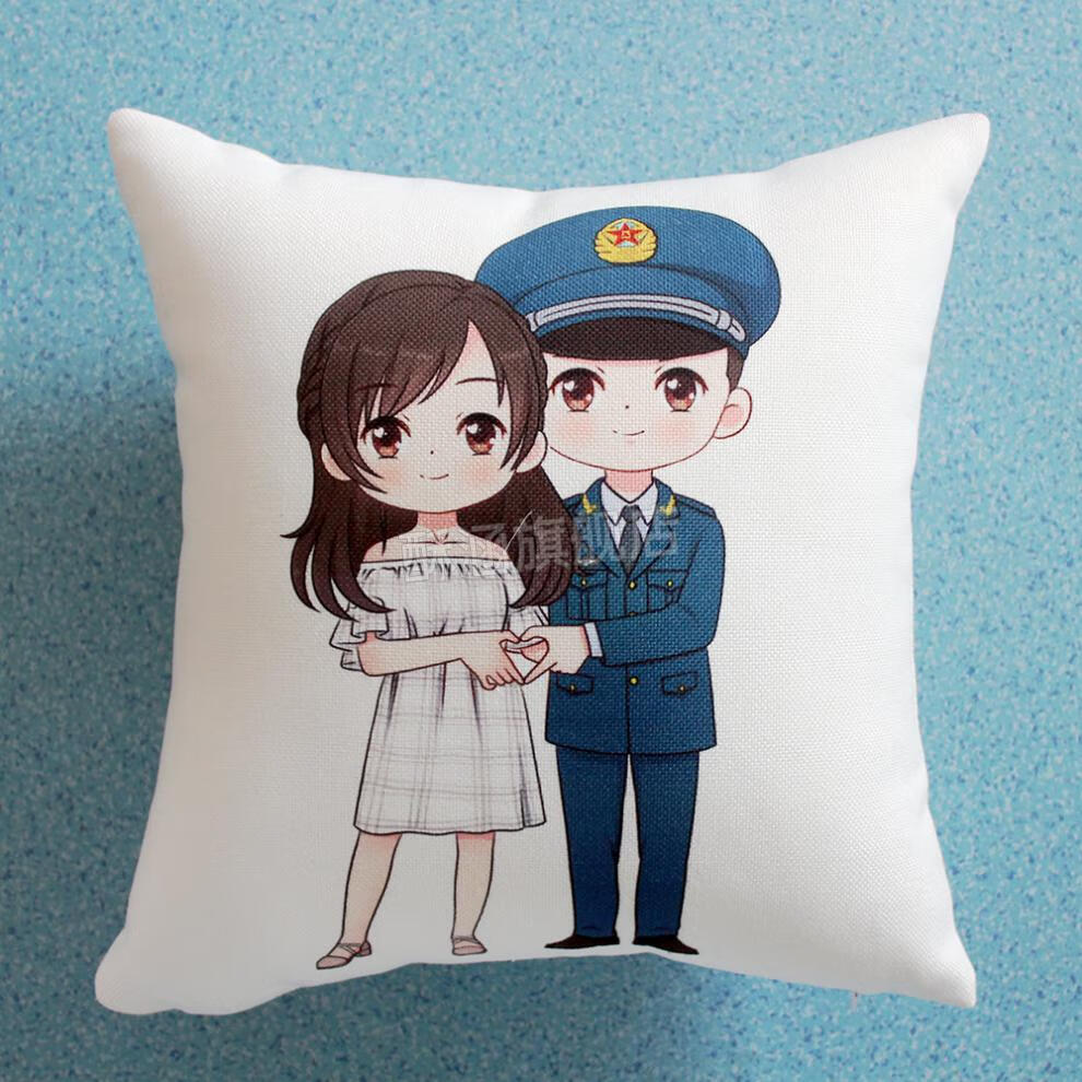 军恋抱枕 兵小萌军人抱枕两用午睡靠垫车内空调被文职军恋兵哥哥卡通
