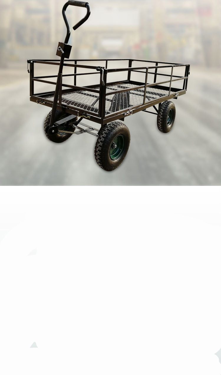 平板车推货车四轮拖车折叠手推车家用小推车带框拉货车拖车搬运车大号