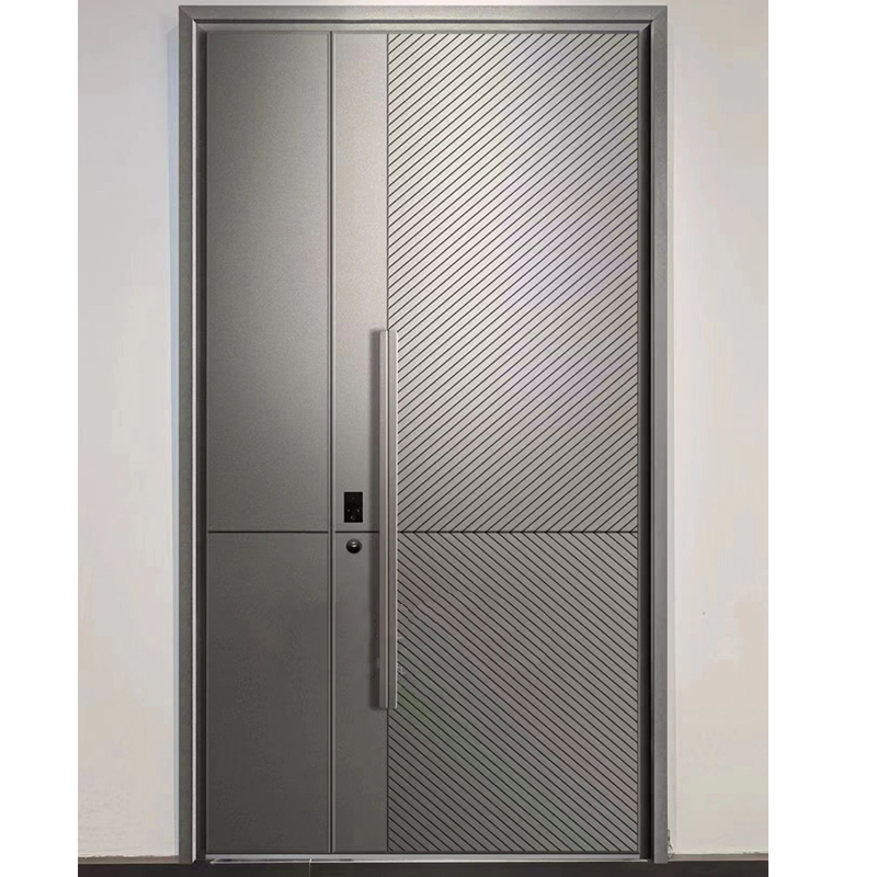 防爆铸铝门 极简轻奢防爆铸铝门入户大门子母小区甲级门别墅防盗门 护