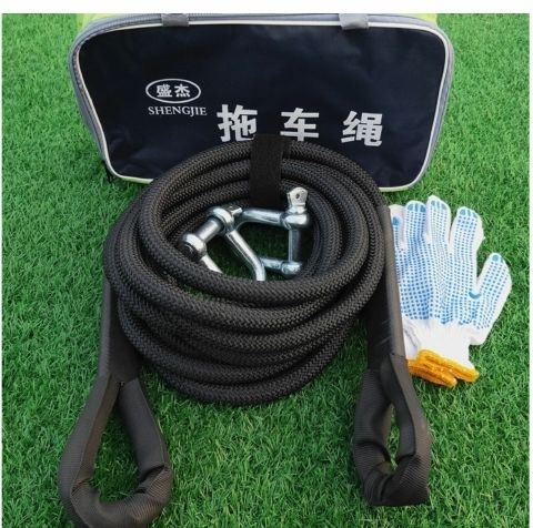 汽车拖车绳拉车绳牵引绳防冲断越野绳5米8米5吨10吨15吨小车拉车20吨