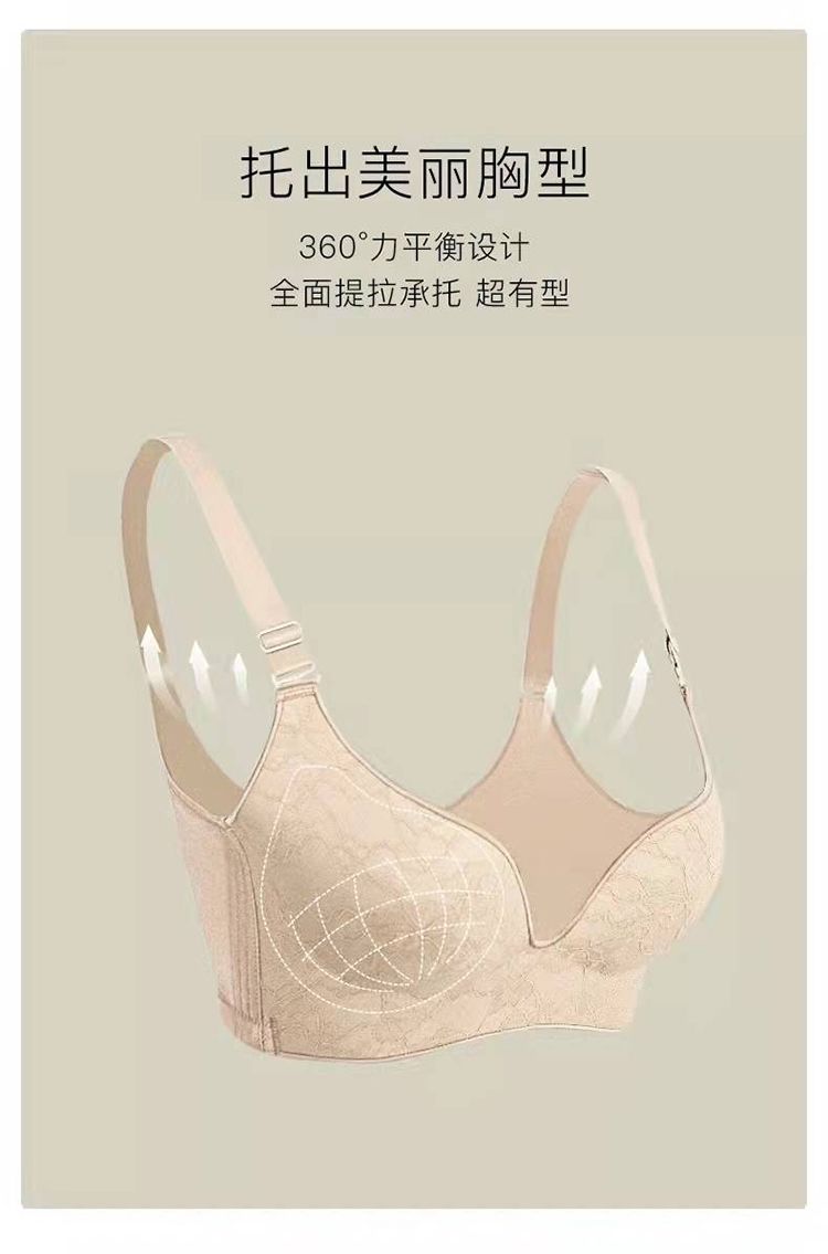 歌瑞森秘密文胸薄杯蕾丝无钢圈聚拢收副乳改善下垂外扩性感舒适 红色