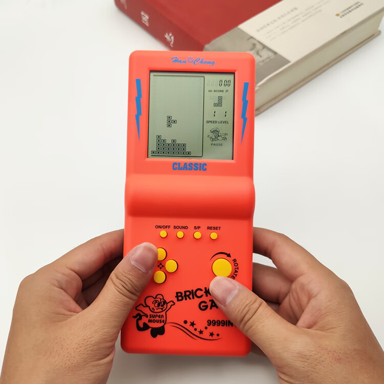 网红超大屏经典款俄罗斯方块游戏机80后怀旧老式复古便携式掌机.