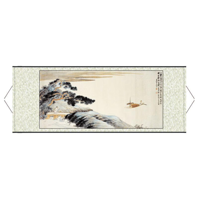 张大千山水画 张大千山水画水墨画国画丝绸画绢布画已装裱可定制名家