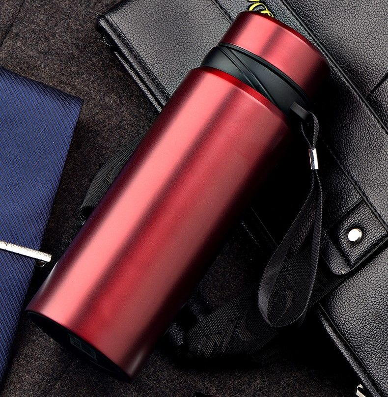 值大容量保温杯304不锈钢真空茶杯子旅行保温杯瓶男女水杯金色运动款